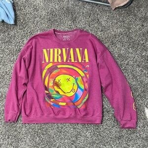 Urban Outfitters Nirvana Pink Graphic Sweatshirt